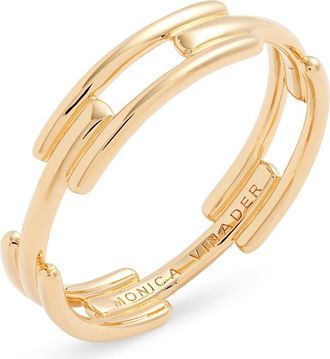 Monica Vinader Signature Link Stacking Ring in 18Ct Gold Vermeil at Nordstrom, Size 6.75