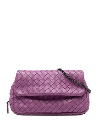 Bottega Veneta 2012-2025 Mini Nappa Intrecciato Expandable Chain Flap crossbody bag - women - Nappa Leather - One Size - Purple