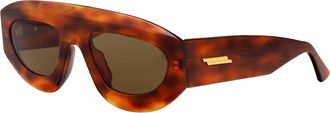 Bottega Veneta Unisex Sunglasses Bv1358s Havana Brown Acetate