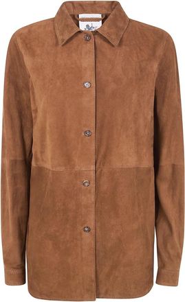 Semicouture Shirts - Dames - Leren en Su&egrave;de Jassen - Beige - XL - Jassen