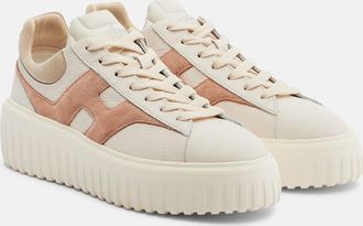 Hogan H-Stripes leather and suede sneakers