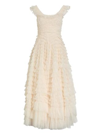 Needle & Thread Hattie ruffled maxi dress - Neutrals