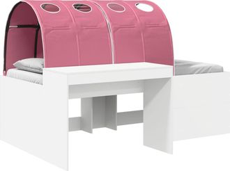 vidaXL Cama Con T&uacute;nel 3 Uds. Blanco Y Rosa 118,6 X 193,2 X 75,1 Cm Vidaxl