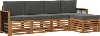 vidaXL Conjunto De Sof&aacute;s De Exterior 5 Uds. Natural Y Antracita Vidaxl