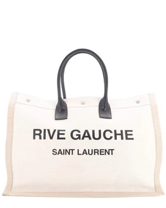 Saint Laurent Beige Canvas Rive Gauche Shopper Tote Large (Authentic Pre- Loved)
