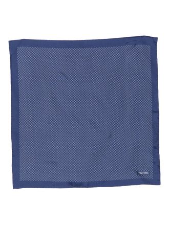 Tom Ford Zijden pochet met stippen - Blauw