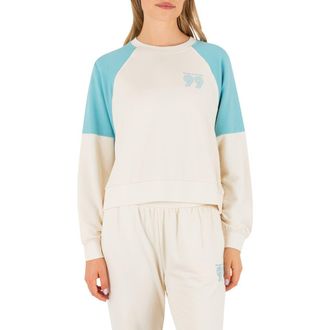 Hurley Rollers Colorblock Crew Neck Sweatshirt in Off White at Nordstrom, Size X-Small
