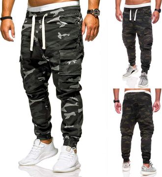 Generic Combat Camo Cargo Trousers Camouflage Army Military Tactical Men MenS Cargo Pants Cuffed Combat Trousers Slim Fit Outdoor Hiking Pants Gym Tracksuit B