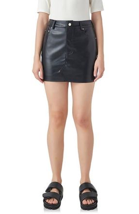 Grey Lab Faux Leather Skirt in Black at Nordstrom, Size X-Small