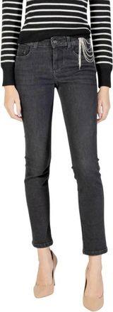 Liu Jo Jeans met rits- en knoopsluiting en zakken voor en achter - Dames - Slim Fit Jeans - Zwart - W33 - Katoen - Jeans