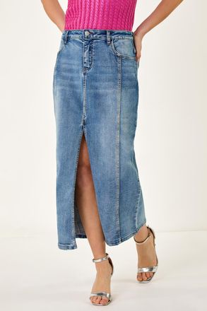 DUSK Panelled Denim Skirt