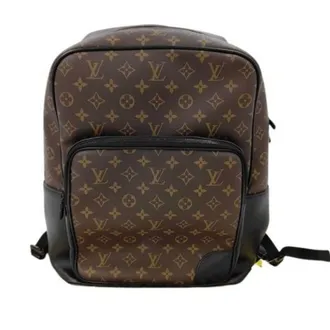 Louis Vuitton Monogram Macassar Black Brown Pvc Leather Backpack (Pre-Owned)