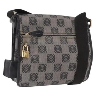 Loewe Pre-owned PVC Schoudertas - Dames - Vintage Schoudertas - Grijs - ONE Size - Leer - Vintage