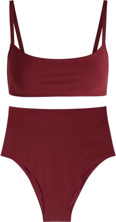 Lido Undici High Waist Bikini - Dark Red - XL (UK16 / XL)