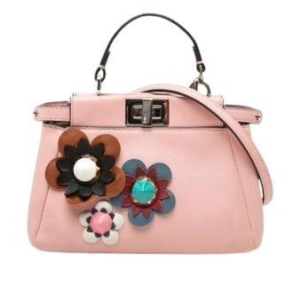 Fendi Pre-owned Peekaboo Mini Bag - Dames - Vintage Mini Tas - Roze - ONE Size - Leer - Vintage