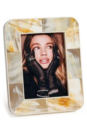 Zodax Dune White Horn Photo Frame in Ivory/Beige at Nordstrom Rack