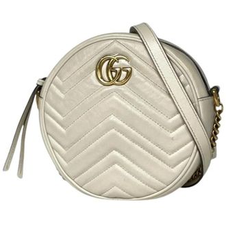 Gucci Pre-owned Leather gucci-bags - Dames - Pre-owned - Beige - Maat: ONE Size Leer