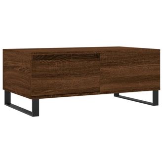 vidaXL Mesa De Centro Madera Contrachapada Marr&oacute;n Roble 90x50x36,5 Cm Vidaxl