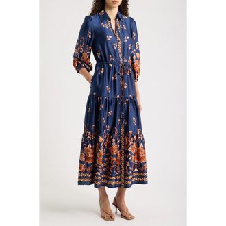 Julia Jordan Printed Shirtdress in Navy Multi at Nordstrom, Size 10