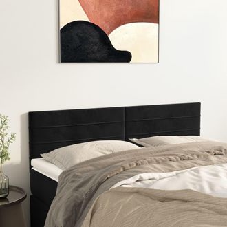 vidaXL Testiere 2 Pz Nere 72x5x78/88 Cm In Velluto - Vidaxl
