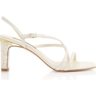 Freya Rose Giselle Ankle Strap Pearl Heel Sandal in Ivory at Nordstrom, Size 38