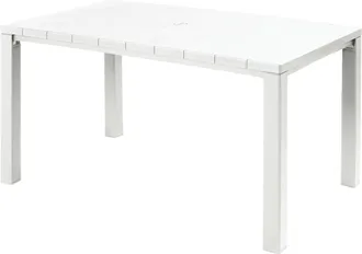 Keter Tavolo Rettangolare 147x90 Cm In Resina Con Piano Effetto Doghe Keter Julie - White