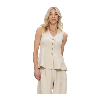 Moss Copenhagen Dames, Jassen, Beige, Maat: S Leer