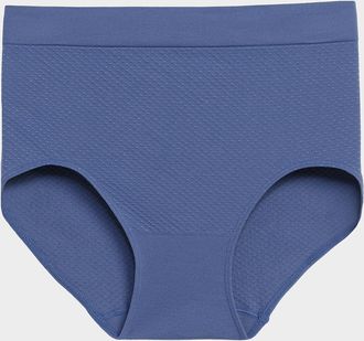 Miiyu Womens Textured high-waist classic Hipster Panties Nylon