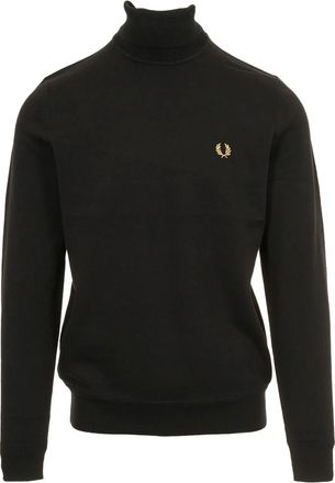 Fred Perry laurel wreath roll-neck sweater - men - Cotton/Wool - S - Black