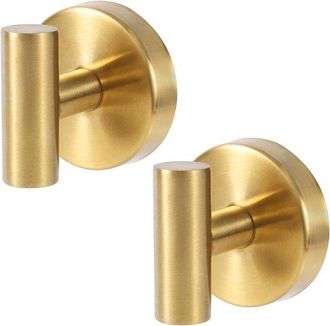 No Brand 2 Ganchos De Ducha Con Ventosa, Ganchos De Acero Inoxidable Para Toallas, Ganchos Para Toallas De Cocina Para Vidrio, Espejo, Ventana, Pared (dorado)