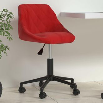 vidaXL Vidaxl - Silla De Oficina Giratoria De Terciopelo Rojo Tinto