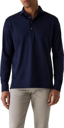 Greyson Omaha Brrr&deg; Performance Long Sleeve Polo in Maltese Blue at Nordstrom, Size Xx-Large