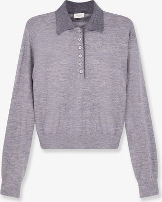 Celine Polo in cashmere e seta con ricamo logo frontale - CELINE - gender_Woman