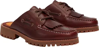 Timberland Womens Mules Noreen Burgundy Full Grain Leather Loafers