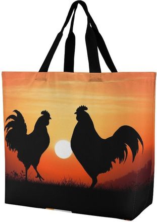 Generic Animal Chickens Tote Bag Reusable Handbag Durable Handbags For Casual Work Travel