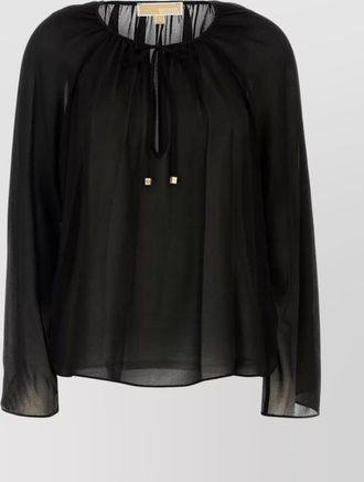 Michael Kors blouse georgette drawstring detail