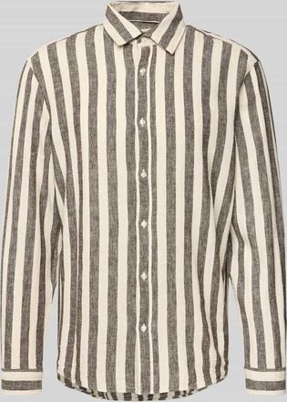 Mc Neal Tailored Fit Leinenhemd mit Kentkragen in Schoko, Gr&ouml;&szlig;e XXXL