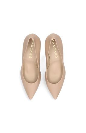 Ursula Mascar&oacute; Leather Pointed Toe Pump in Beige at Nordstrom, Size 38.5