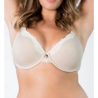 Curvy Couture Luxury Cotton Unlined Underwire In Natural