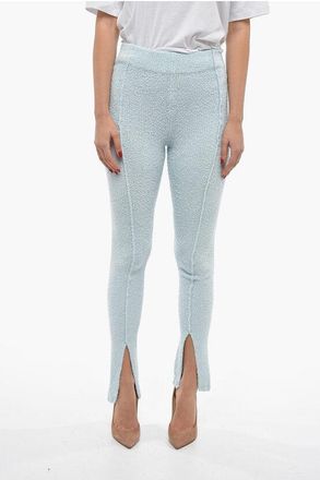 Rotate Terry-Cotton ALICIANA Flared Pants with Ankle Split size 40