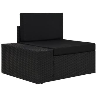vidaXL Vidaxl - Sof&aacute; Seccional Esquina Reposabrazos Derecho Rat&aacute;n Pe Negro