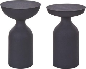 Beliani Set of 2 Side Tables COTA/TENJO Metal Black