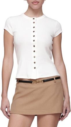 Avec Les Filles Crewneck Rib Top in White at Nordstrom, Size Large