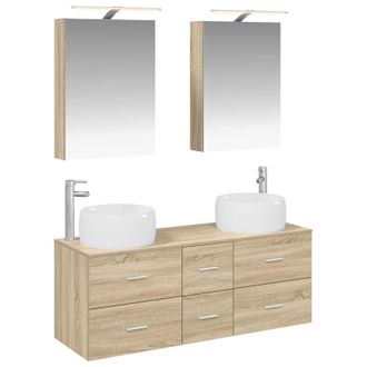 vidaXL Juego De Muebles De Ba&ntilde;o 5 Pcs Roble Sonoma Vidaxl