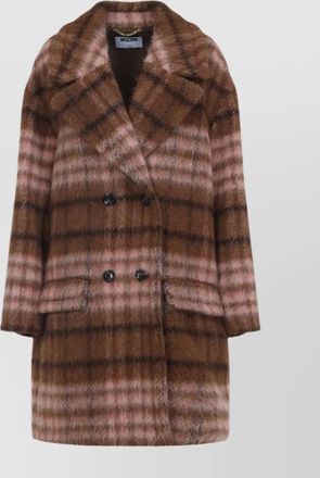 Moschino double-breasted check coat flap pockets