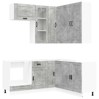 vidaXL Unidad De Cocina Porto 8 Uds. Gris Hormig&oacute;n Vidaxl