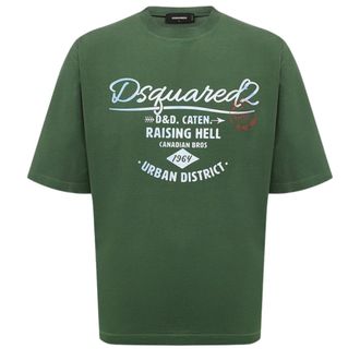 Dsquared2 Branded Raising Hell Logo Groen T-shirt