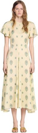 Sandro Paisley print maxi dress in Light Yellow at Nordstrom, Size 36