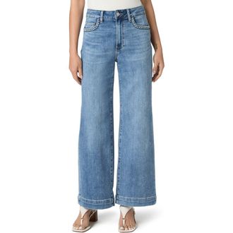 Paige Anessa Braided Pocket High Waist Ankle Wide Leg Jeans in Encino at Nordstrom, Size 27P