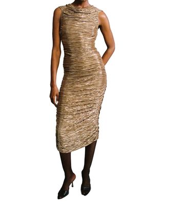 Sabina Mus&aacute;yev Supernova Dress In Golden Brown